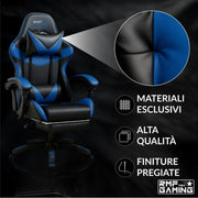 SEDIA DA GAMING COLORE BLU-NERO