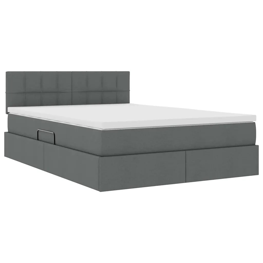 Letto con contenitore e materasso Grigio scuro 140 x 190 cm 3370507
