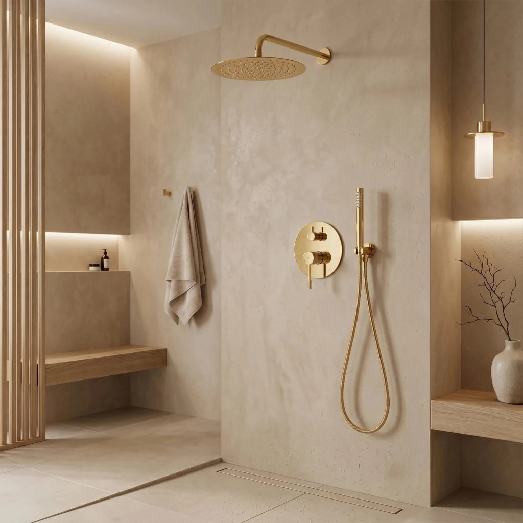 Set Doccia Da Incasso Rea Venti Gold + Box