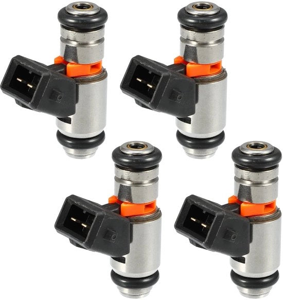 Iniettore di combustibile - 4 pezzi - Sostenibile - Metallo/Plastica - 2 pinne - Velocità di corrente uguale a OEM - Dimensioni 47x32x19,5mm - Iniettore
