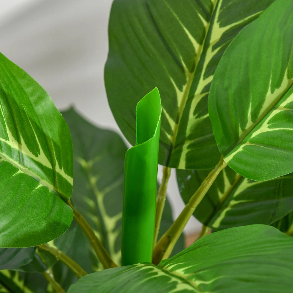 Pianta Artificiale H95 cm 33 Foglie con Vaso Verde