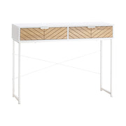 Tavolino da caff¨¨ con 2 cassetti ¨C zephmum ¨C bianco e rovere