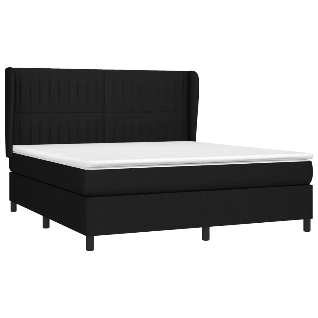 Giroletto a Molle con Materasso Nero 160x200 cm in Tessuto 3128135