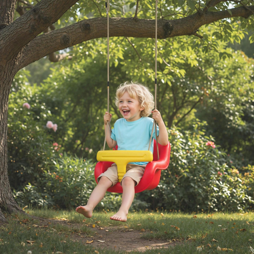 Altalena per bambini ¨C Minimal ¨C rosso e giallo