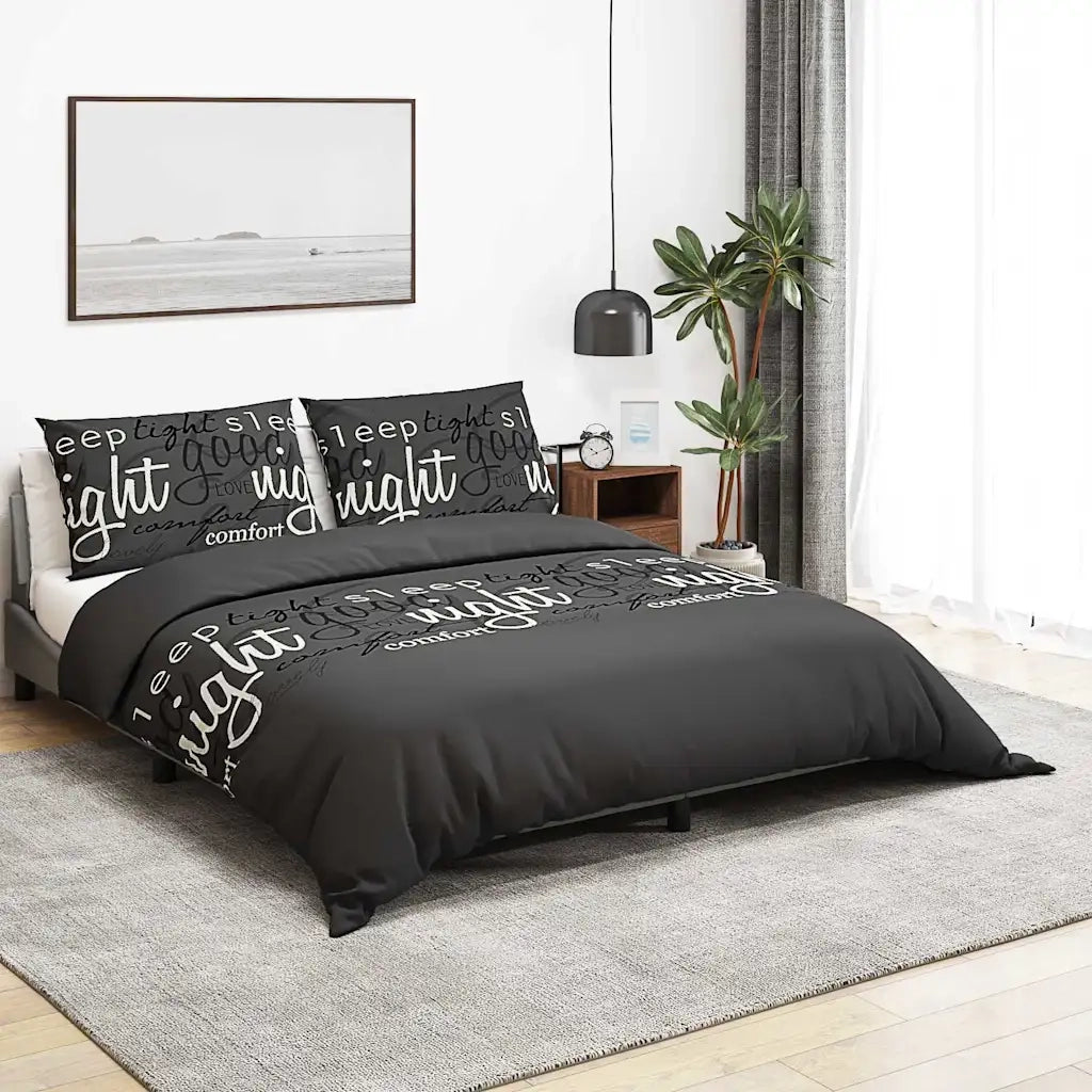 Set Copripiumino Nero 135x200 cm in Cotone 136529