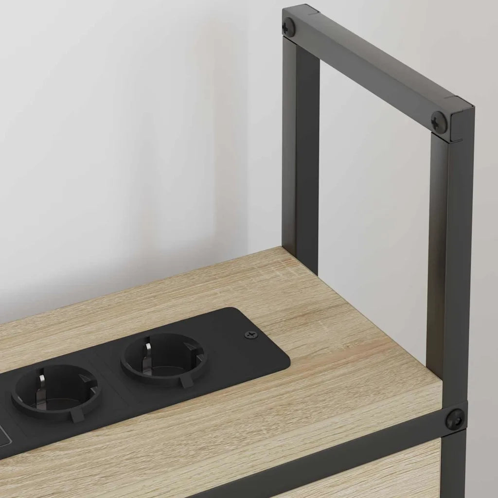 Testiera | Testata con Stazione di Carica e Storage rovere sonoma