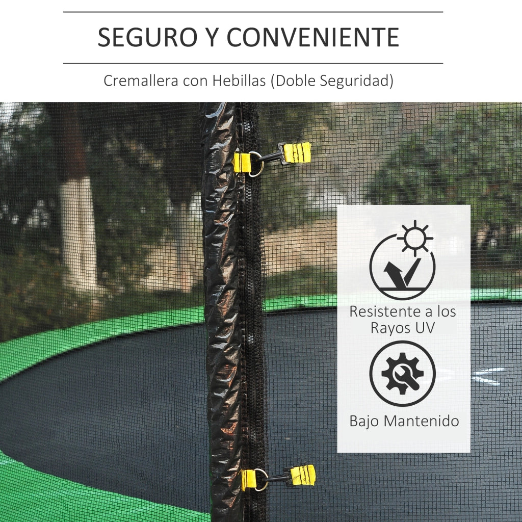 Rete di Sicurezza di Ricambio per Trampolino ¨C Xylo ¨C ?305 cm, 6 Pali, Porta con Zip, Nero
