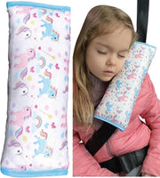 Cuscino per bambini - lavabile in lavatrice - cuscino auto con unicornio - protezione cintura morbida - cuscino viaggio per auto - vacanza - 30x12cm protezione cintura bambino