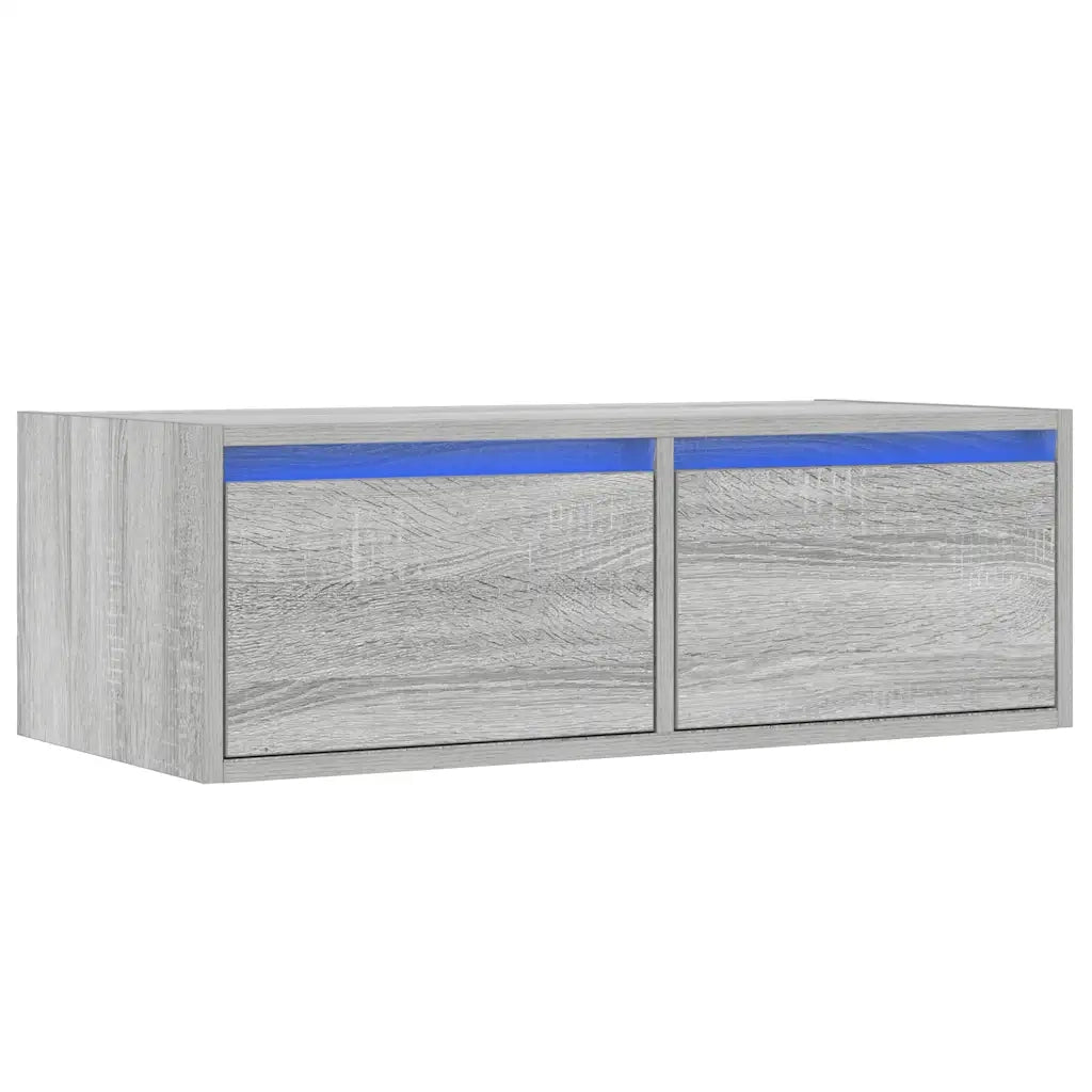 Mobile Porta TV con Luci LED Grigio Sonoma 75x35,5x25 cm 860234