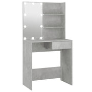 Toeletta | Tavolo da Trucco con LED Grigio Cemento 74,5x40x141 cm