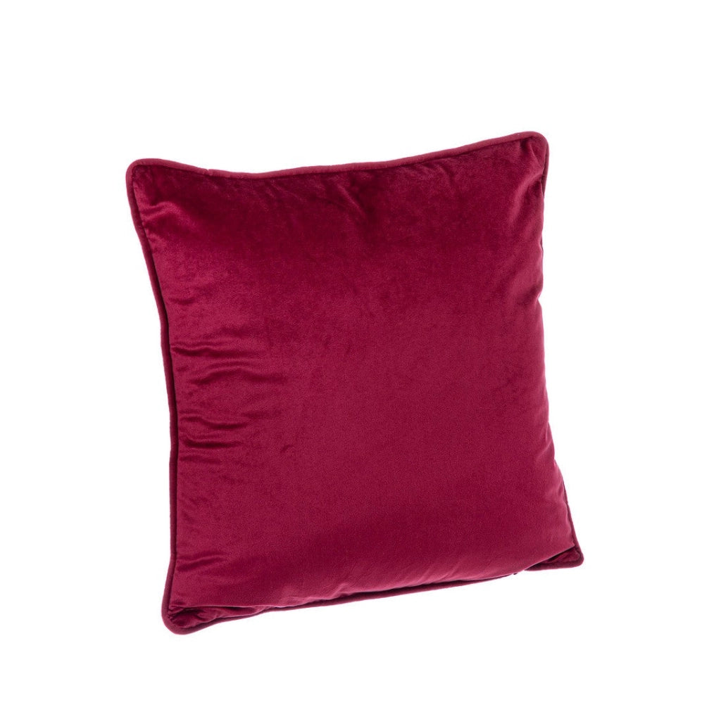 Set di 4 Cuscini Decorativi in Velluto Bordeaux 40x40 - ARCADIA
