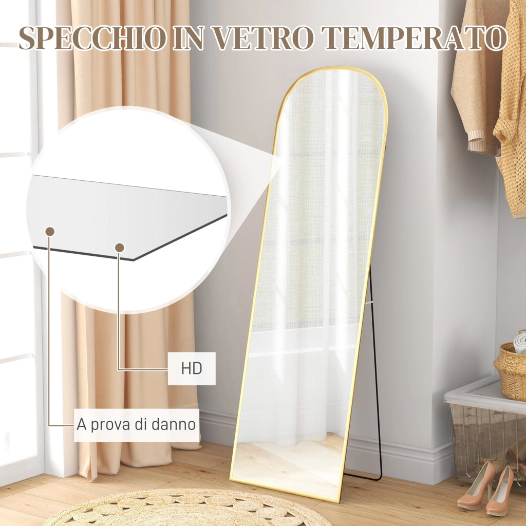 Specchio Moderno ¨C Minimal ¨C Oro Lega Alluminio 50x170cm