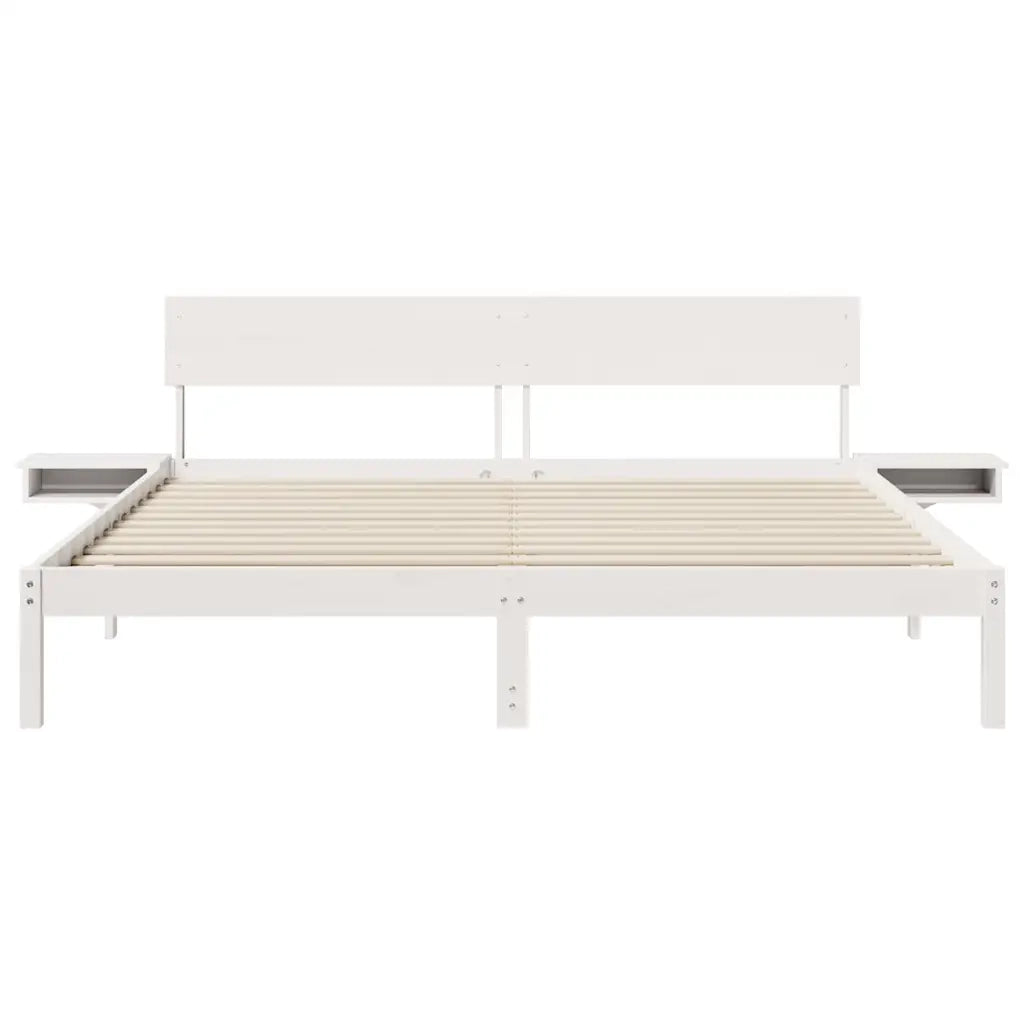 Struttura del letto Bianco 200 x 200 cm Pino massello