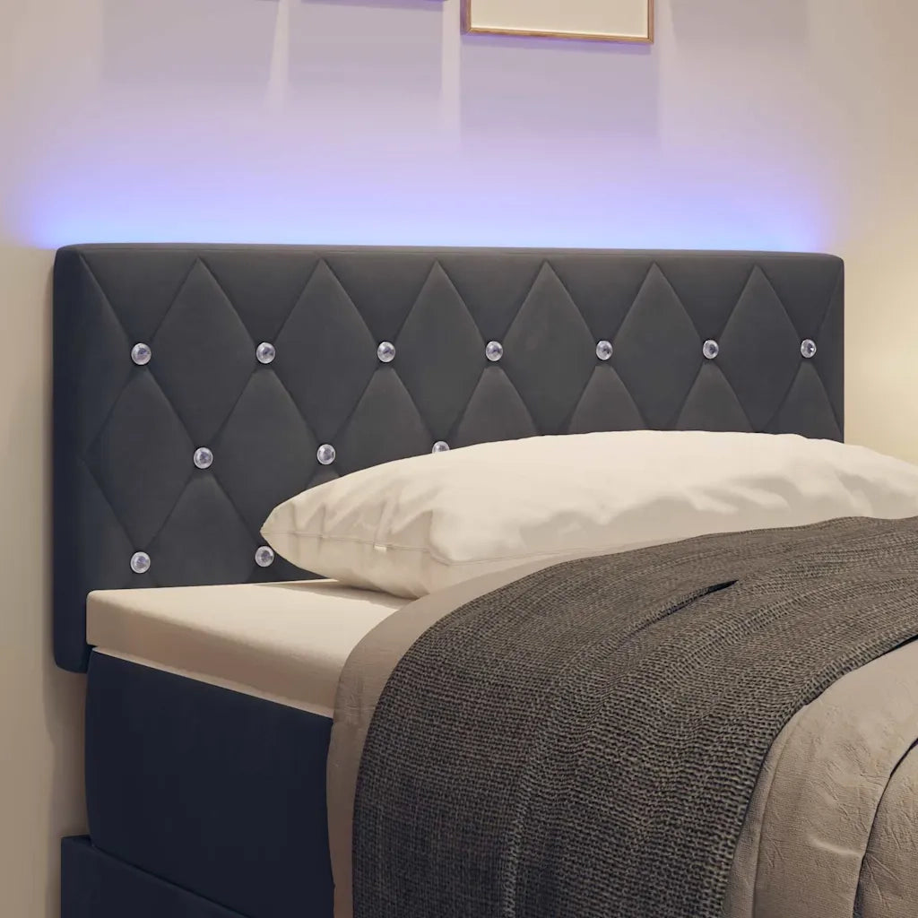 Testiera | Testata LED con strisce LED Grigio scuro 100 cm Velluto