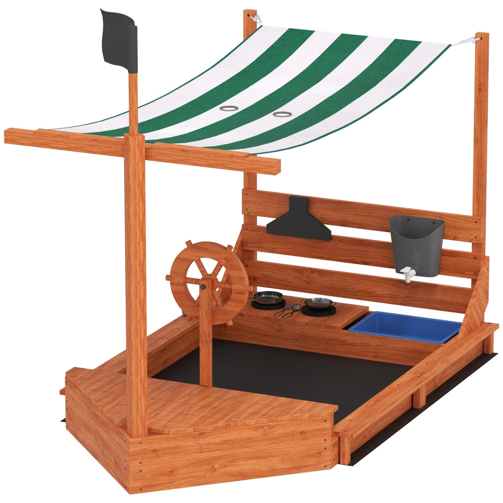 Set Gioco Giardino Piratenschiff ¨C zephmum ¨C Legno, Verde, 180x103x144.5 cm