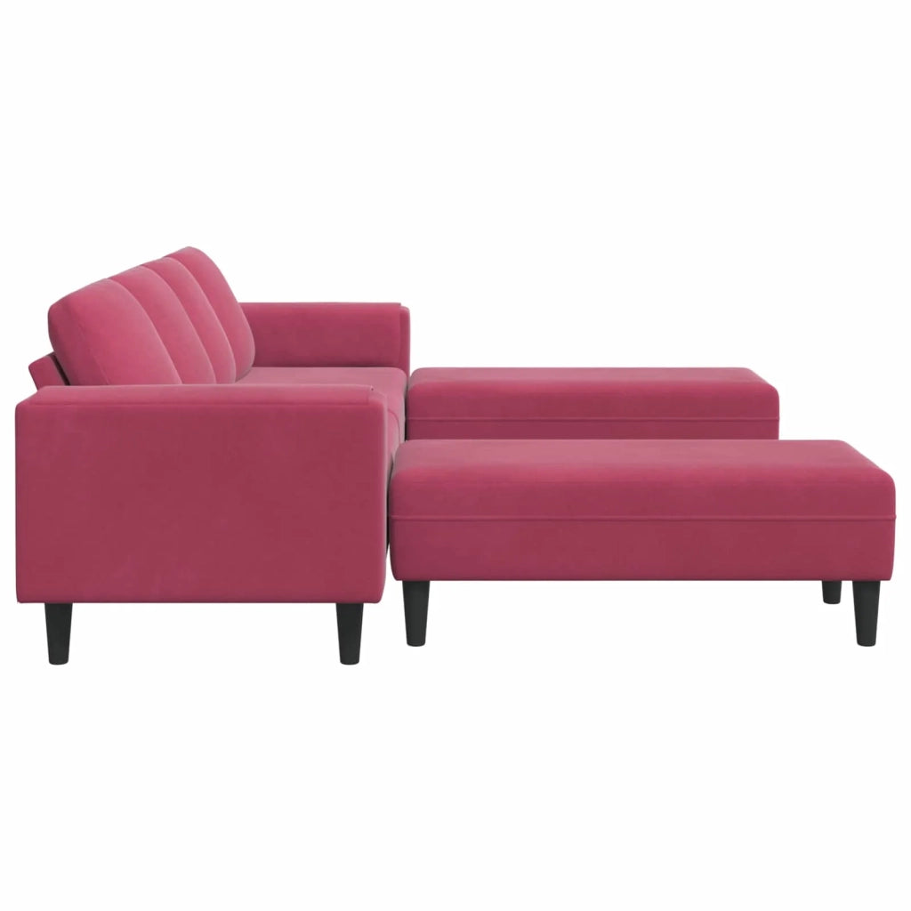 Divano per Soggiorno 3 pcs Rosso Vino 250 x 188 x 76 cm 3335126
