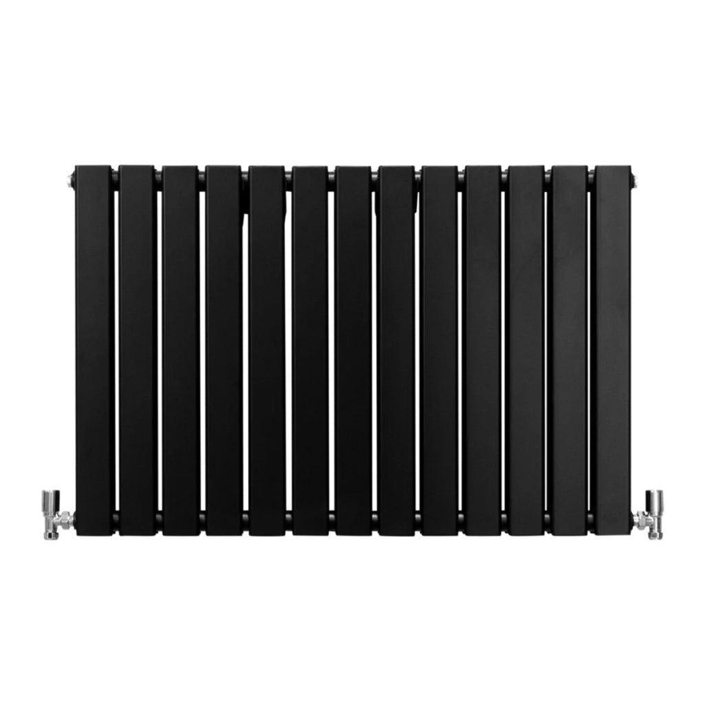 Radiatore Termosifone Termoarredo Design Piatto Pannello Elementi Nero Opaco