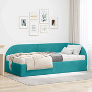 Struttura Letto Angolare con Materasso 2 pcs Turchese Velluto 3394212