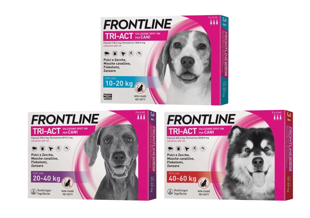 ANTIPARASSITARIO 'TRI-ACT' FRONTLINE cani 20/40 kg - 3 pipette - FRONTLINE