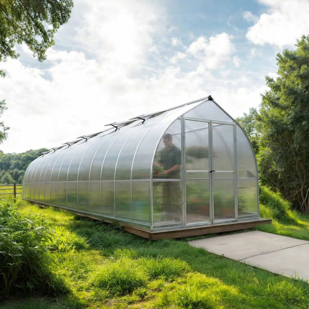 Canopia Bella Doppio Strato Serra Da Giardino in Policarbonato 844X244X219 cm Argento