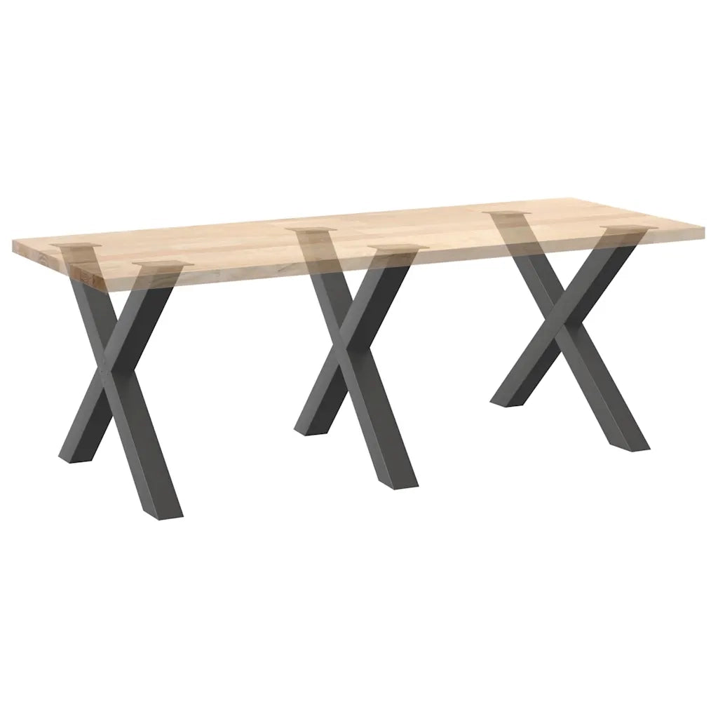 Gambe per tavolo da pranzo a forma di X 3 pz Antracite 90x(72-73) cm Acciaio 4012998