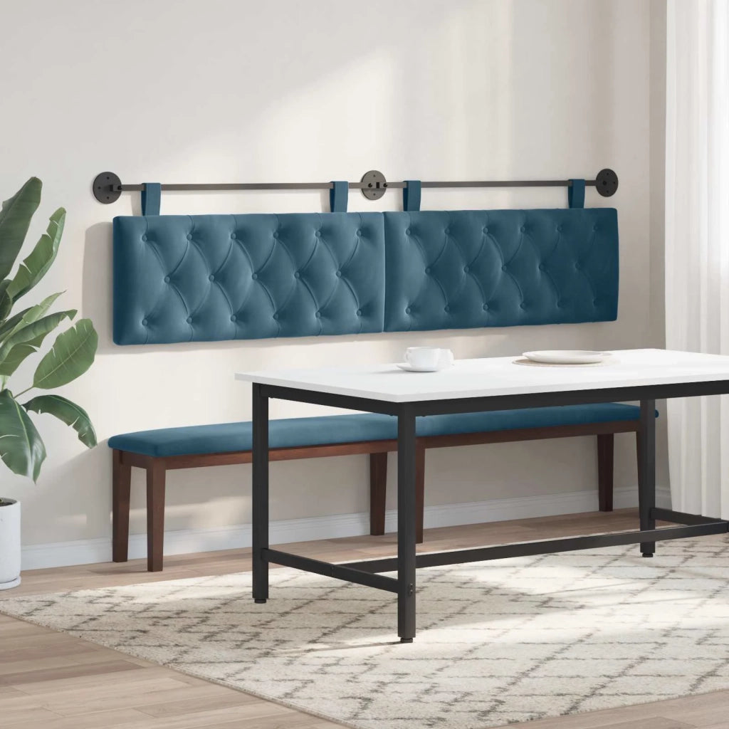 Testiera | Testata sospesa Con luce LED Blu Velluto