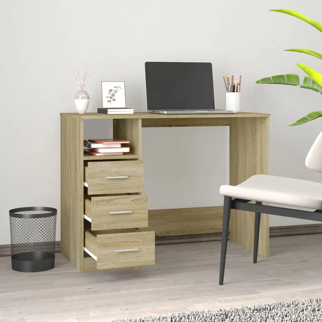 Scrivania Cassetti Rovere Sonoma 102x50x76 cm Legno Multistrato 823035