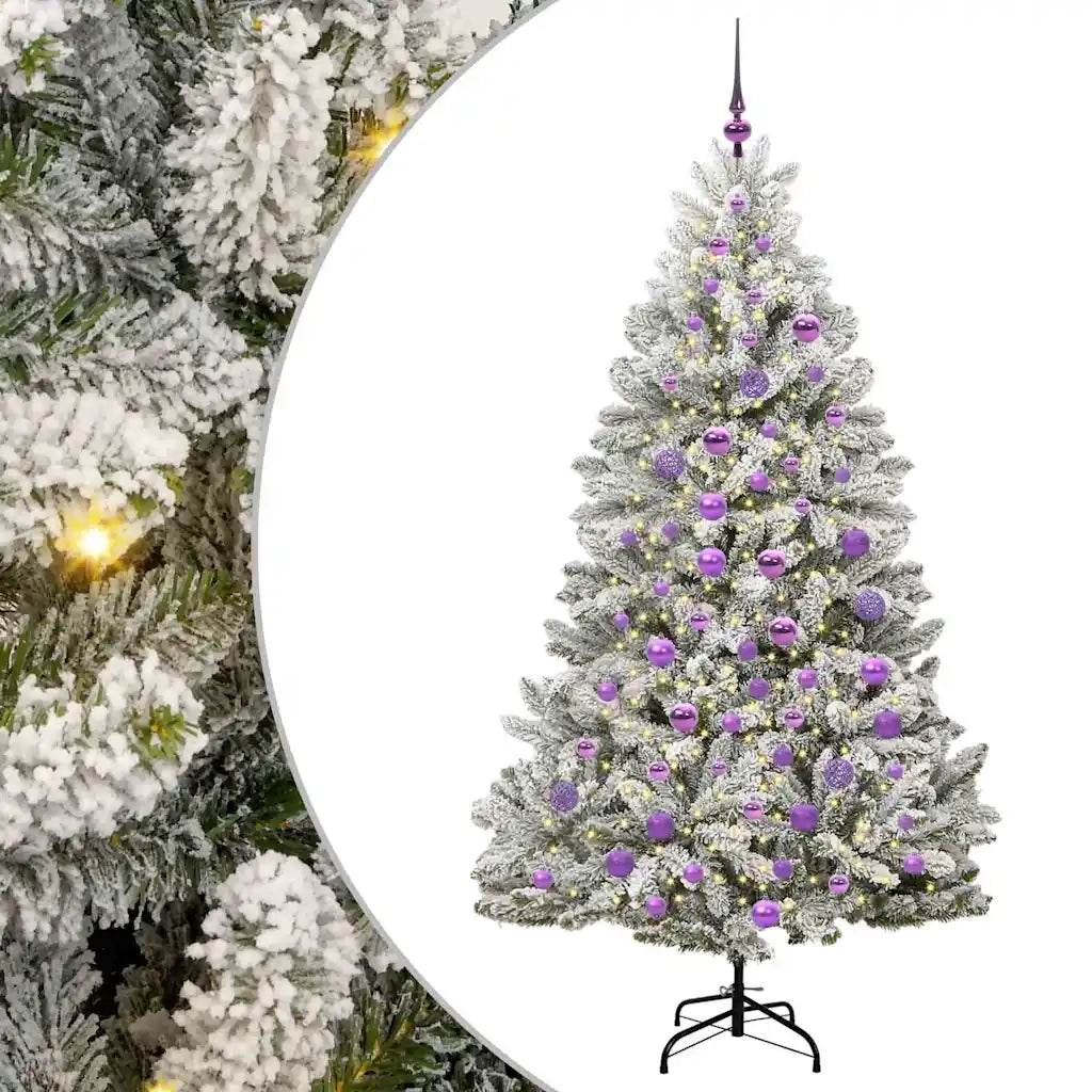 Albero di Natale artificiale con 300 LED Verde e Bianco 180 cm 3395754