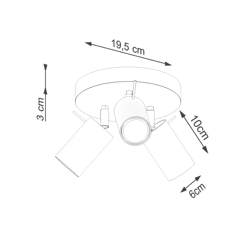 Lampada da soffitto RING 3P rosso ocra