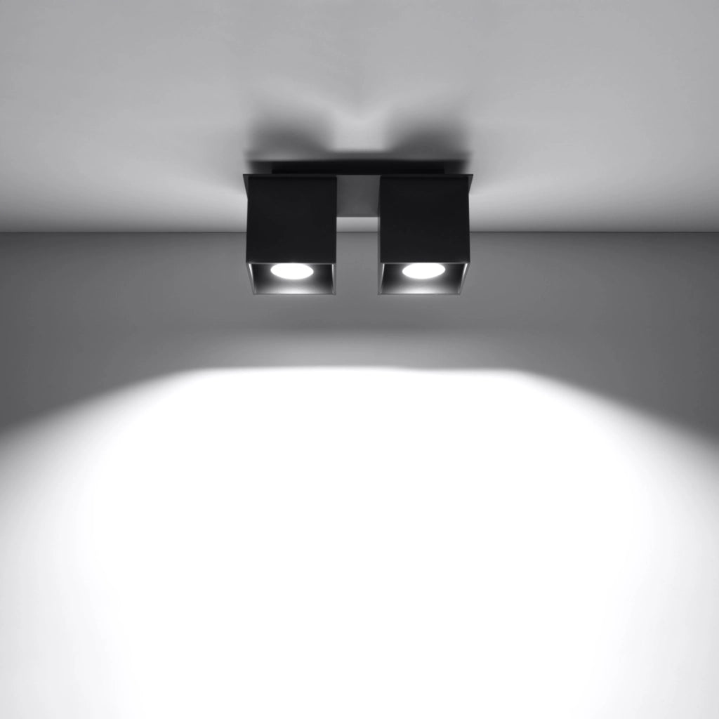 Lampada da parete Quad Deep Space in alluminio nero 2x GU10 LED Max 10W