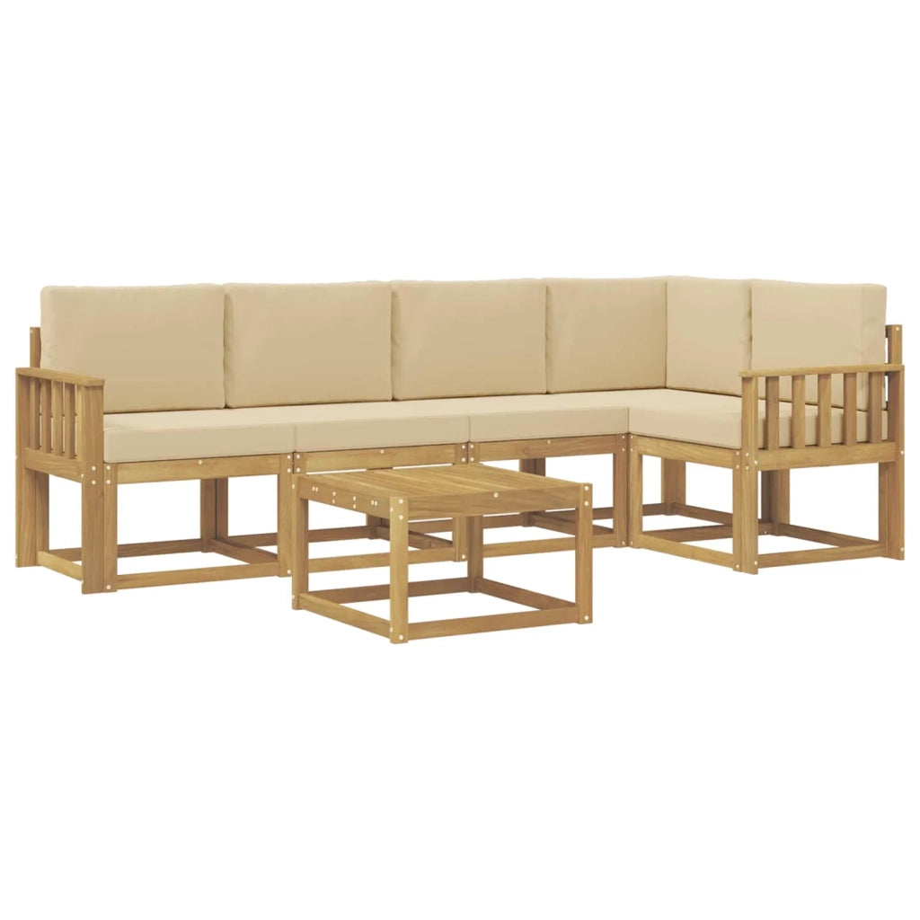 Set di divani da esterno 6 pz Bianco e Beige 3387662