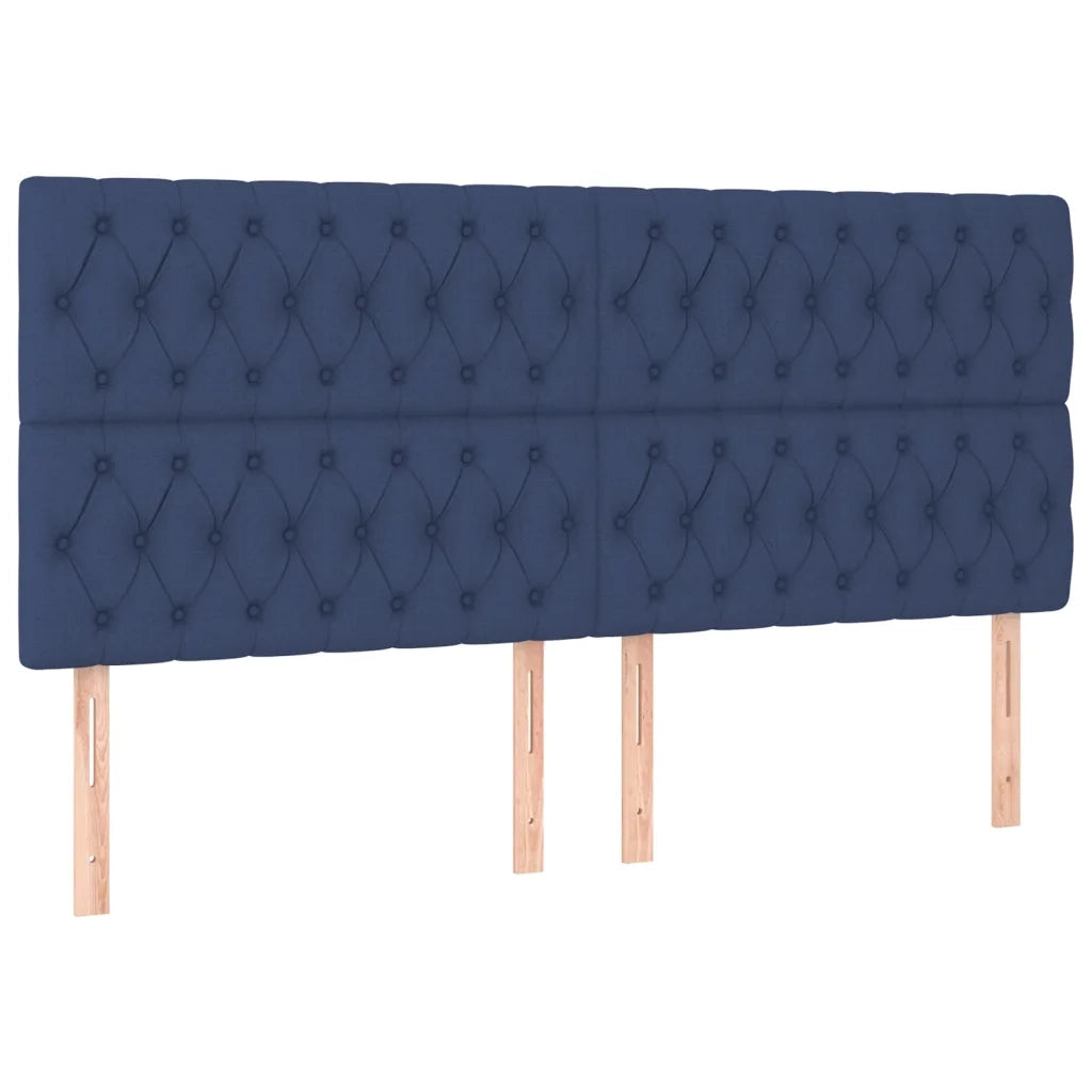 Testiera | Testata Blu 180x7x118/128 cm Tessuto