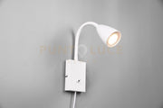 WANDA APPLIQUE FLESSIBILE CON INTERRUTTORE METALLO ACCIAIO E NERO H. 23,5CM 1 LUCE ATTACCO GU10