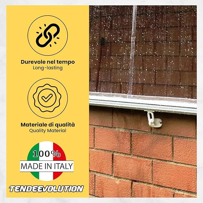 Gancio per Tenda da Sole in Pvc - Occhiello Per Tenda A Caduta Mod. Angolo 90° Colore Bianco