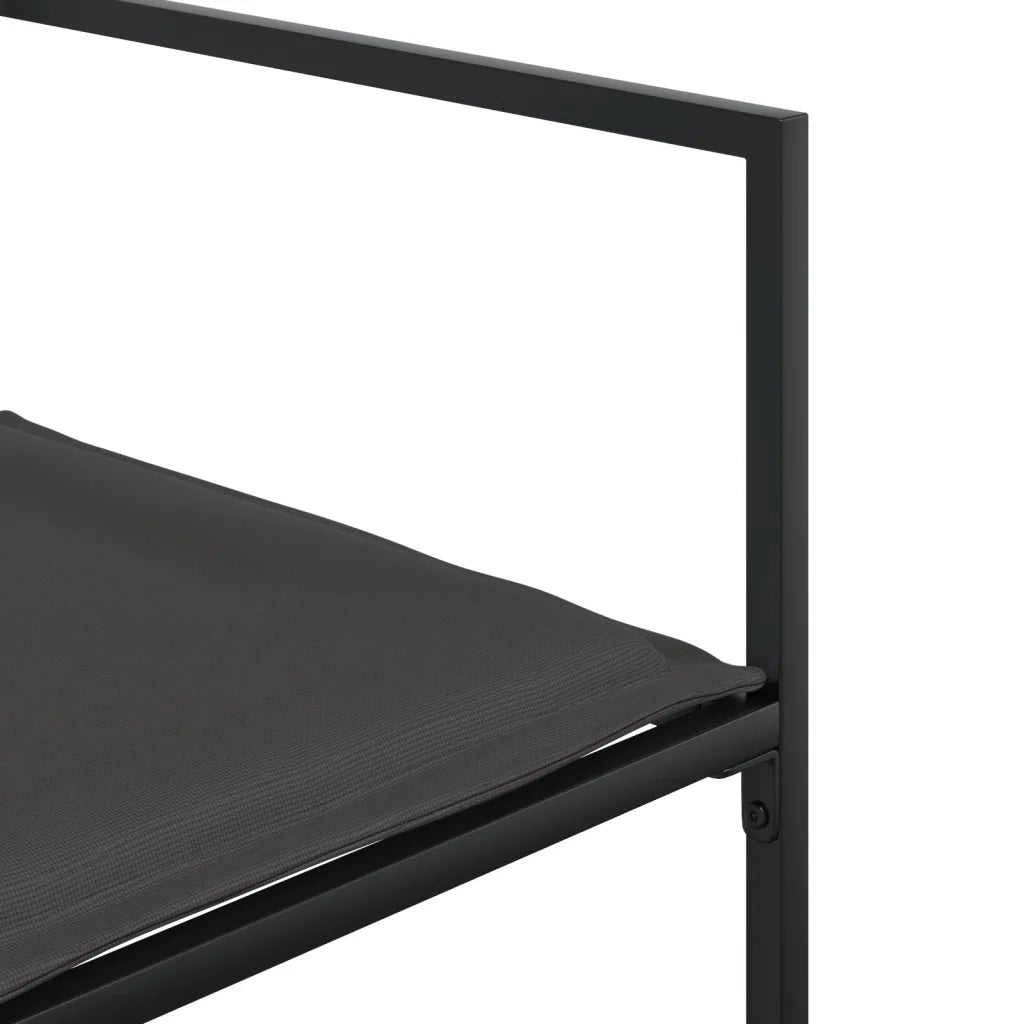 Set da Pranzo da Giardino con Cuscini Nero in Textilene 3295073