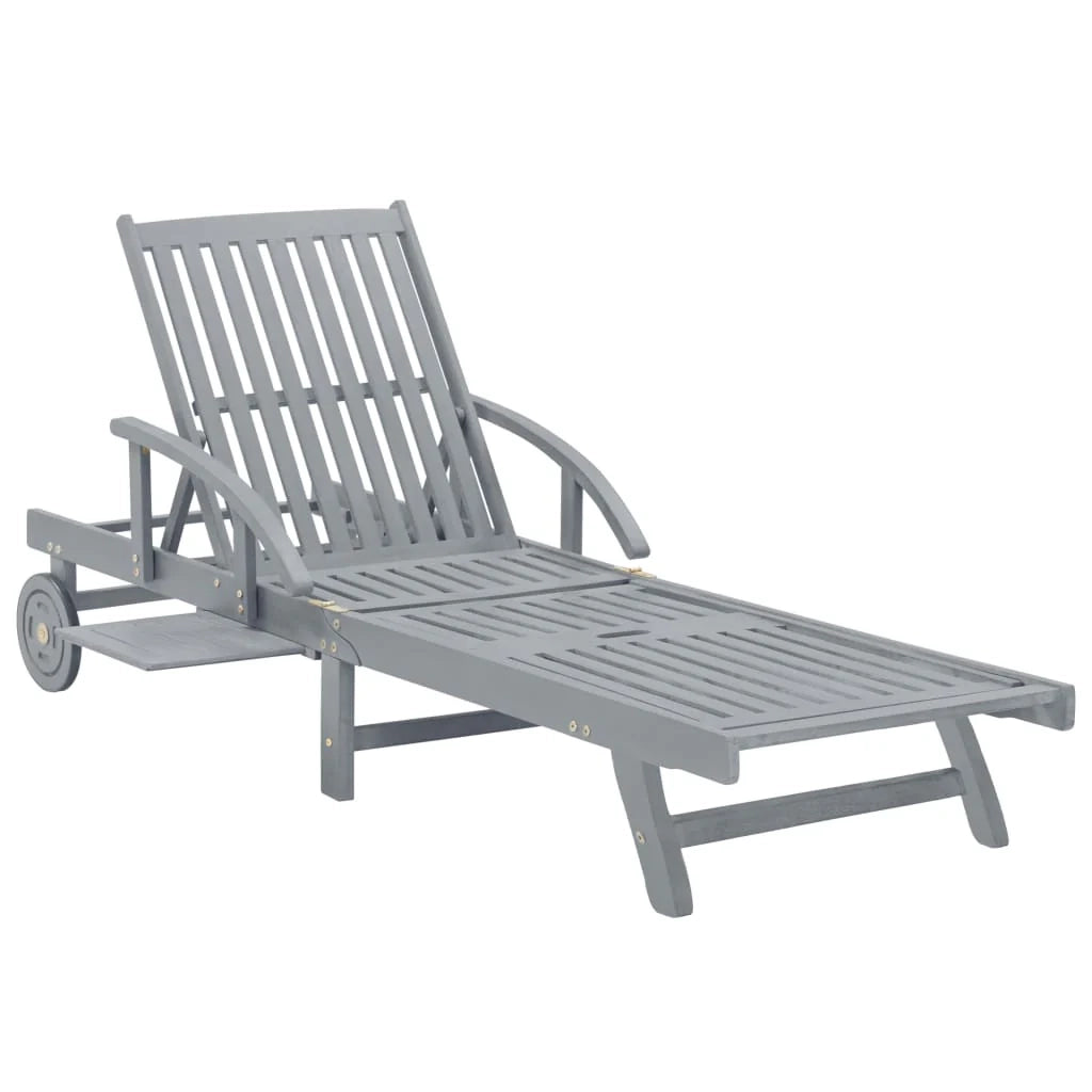 Lettino prendisole sedia a sdraio lettino prendisole letto da giardino mobili da esterno per patio con cuscino legno massello di acacia 02_0012366