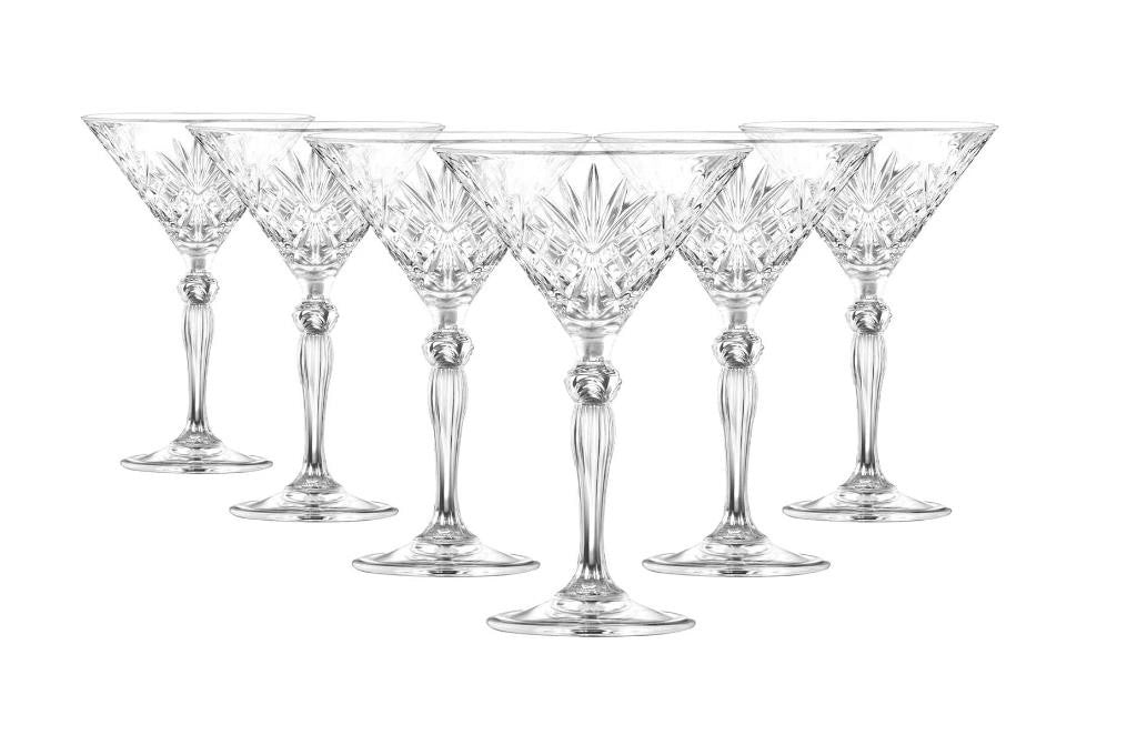 Set 6 Calici Liquore Martini in Vetro Melodia 21 cl RCR
