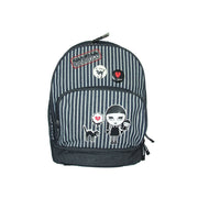 Trade Shop - Zaino Zainetto Per Bambini Asilo Scuola Bad Alice Nero In Stoffa 30cm Con Zip -