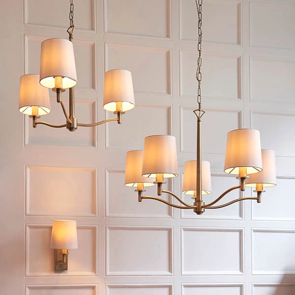 Lampadario classico ottone 5 luci E14 Ortona Endon
