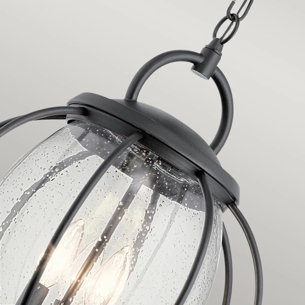 Lampada a sospensione esterna Vandalia Kichler nera E14