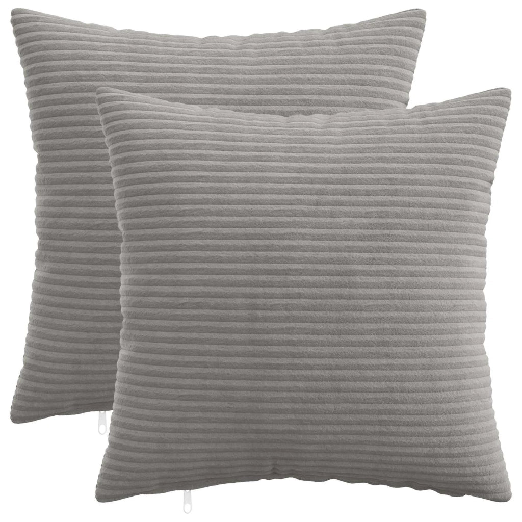 Federa 2 pcs HEERLEN Grigio Chiaro 40 x 40 cm corduroy 908443
