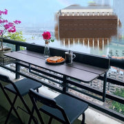 Tavolo per balcone da appendere, tavolo pieghevole, metallo, regolabile in altezza, alluminio, pieghevole, tavolo da parete, schienale, terrazza, per esterno, giardino, ufficio, patio (colore: curry)
