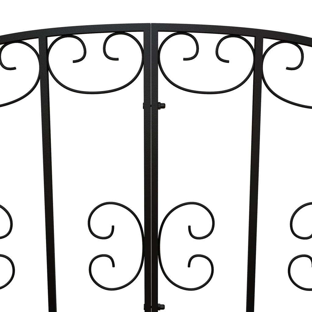 Ponte da Giardino ¨C Xylo ¨C Acciaio Nero con Ringhiere Laterali 119x67x70cm