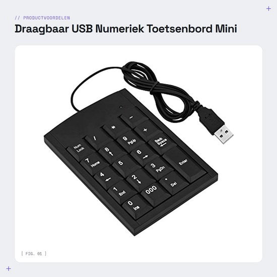Tastiera Portatile USB Numerica Miniaturizzata