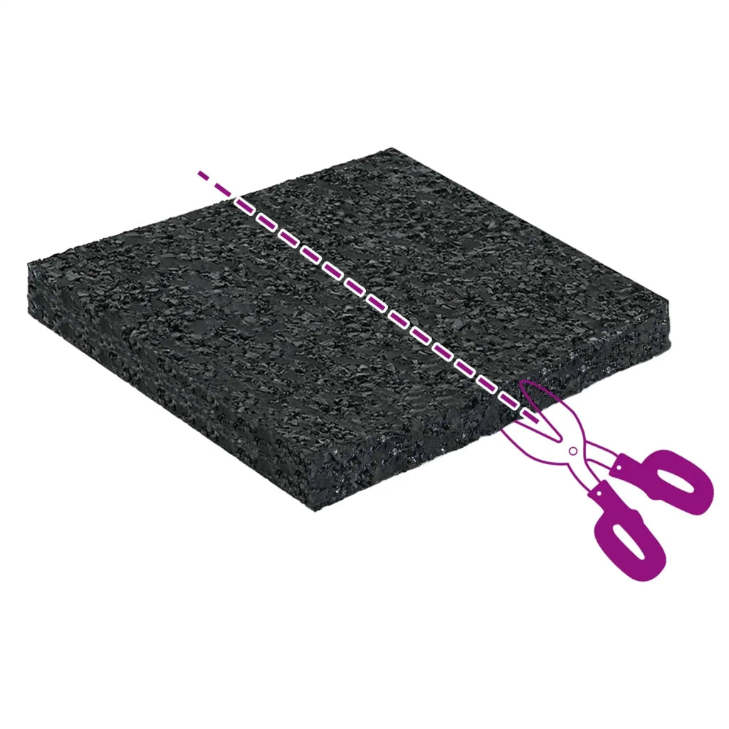 Pad per patio in granuli di gomma Nero 9 x 9 x 0,8 cm Gomma CFW3357557