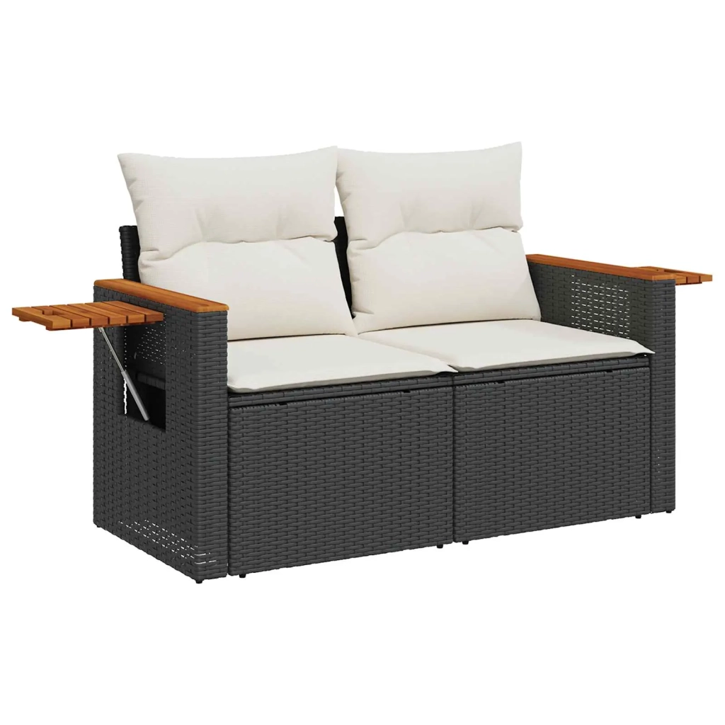 Set Divano da Giardino 11 pcs Nero polyrattan 3363015