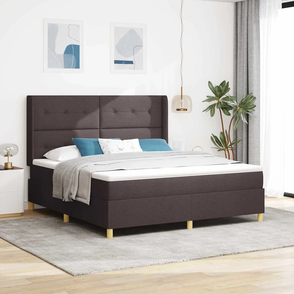 Letto a molle con strisce LED Marrone 180 x 200 cm Tessuto 3343710