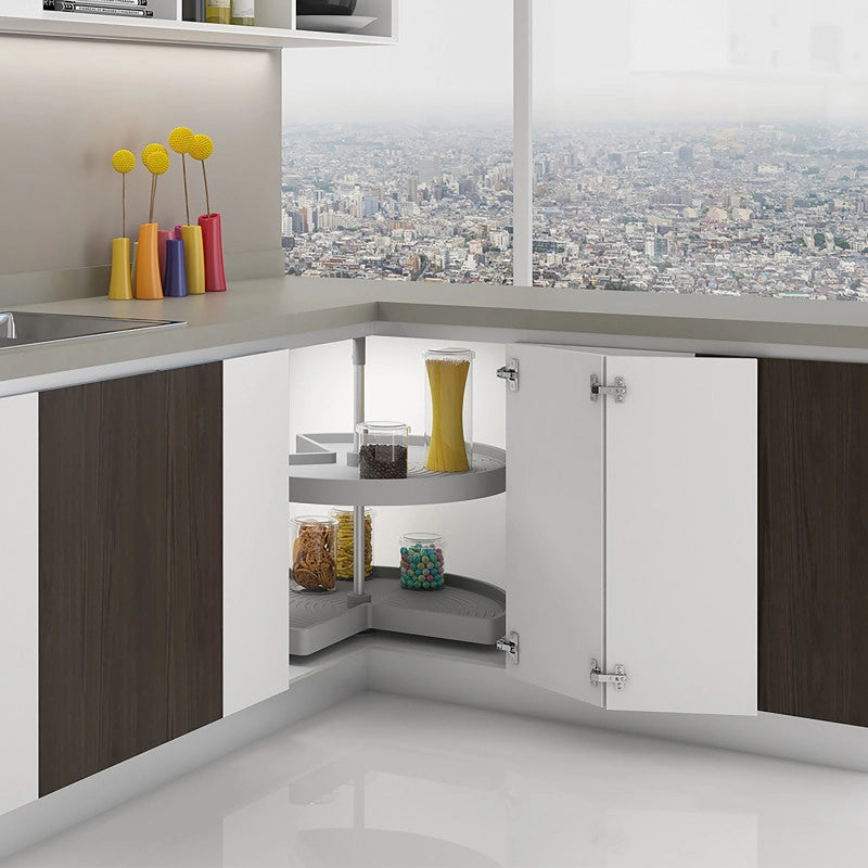 Pattumiere per raccolta differenziata per cucina, 3 x 10L, fissaggio inferiore, estrazione automatica, Acciaio e Tecno..