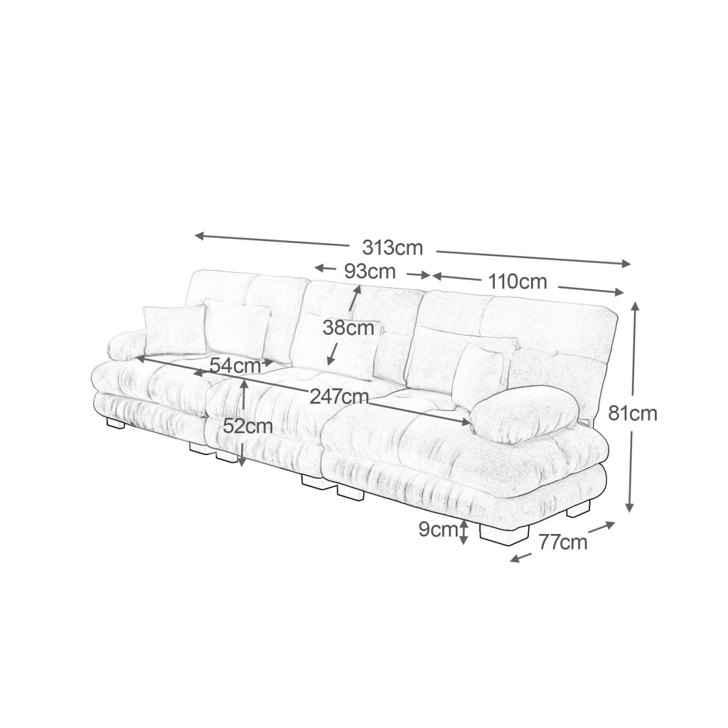 Divano Letto Angolare 3 Posti ¨C MINIMAL ¨C Chenille Giallo, Modulare