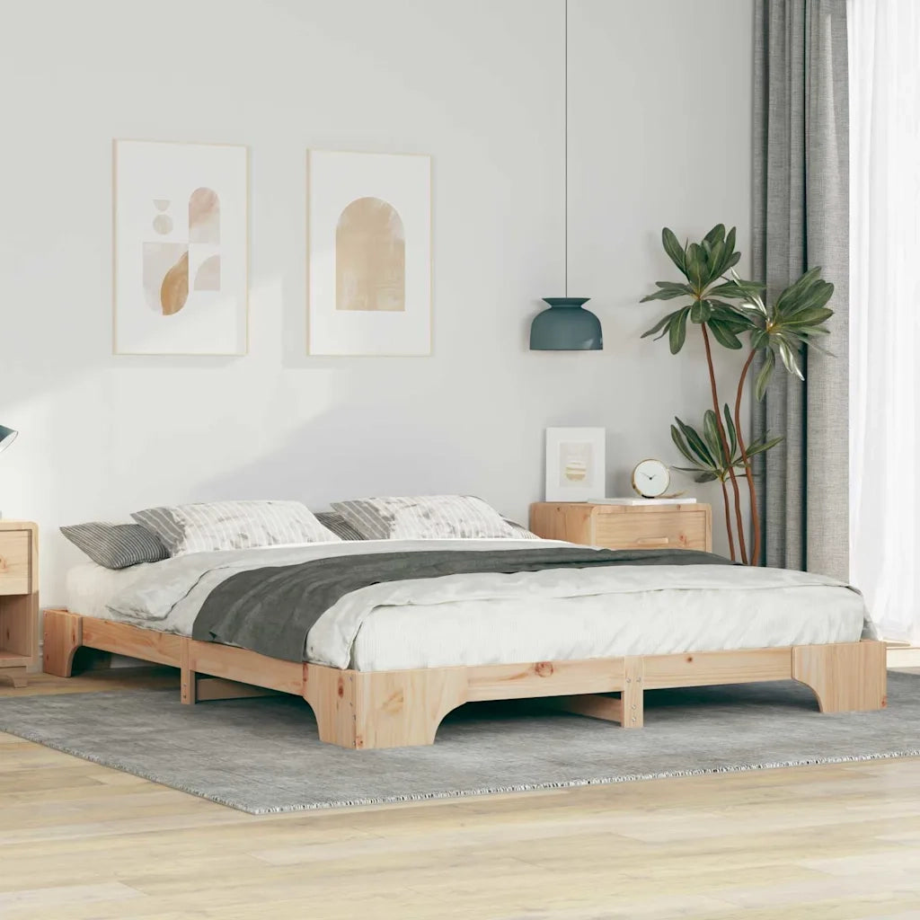 Struttura del letto-Giroletto Marrone 160 x 220 cm Pino massello 859960